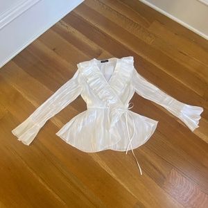Vici White Ruffle blouse